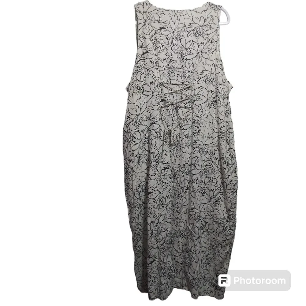 Old Navy Sleeveless Button-Front Linen-Blend Midi Shift Dress Size XXL - Picture 3 of 12